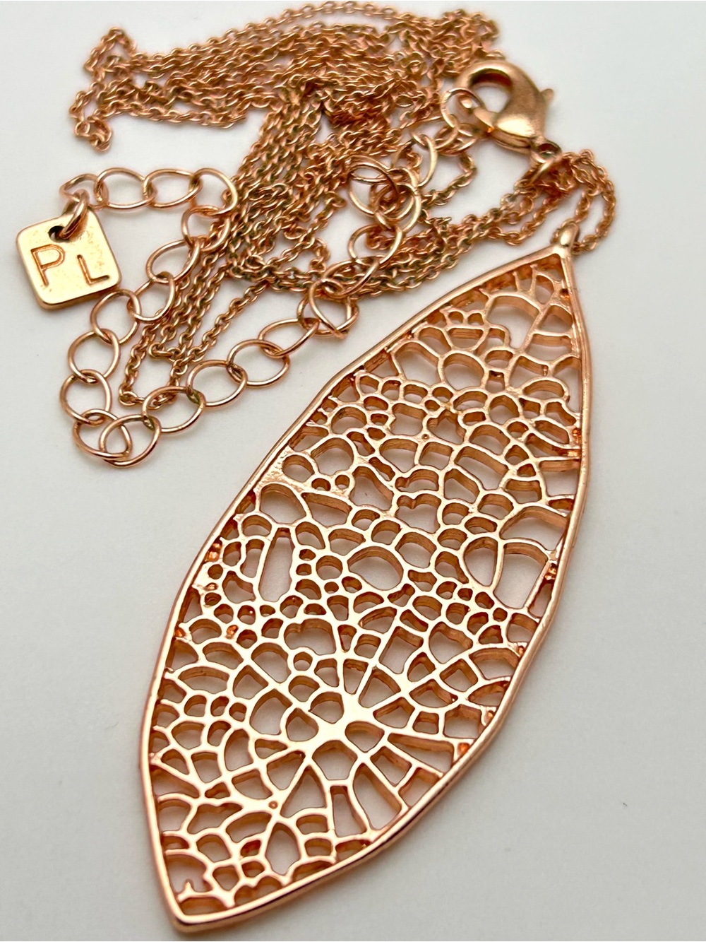 Park Lane Rose Gold Leaf Pendant Necklace